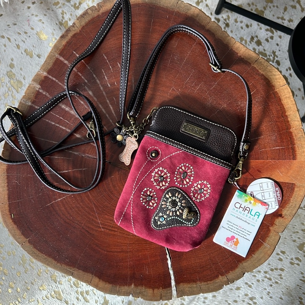 Chala Crossbody Paw Print Cell Phone Purse